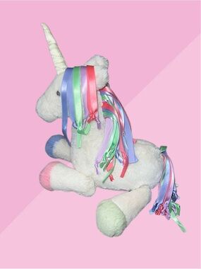 Jellycat Lollopylou Plush Unicorn Chime Rattle Pastel Rainbow Ribbons Retired